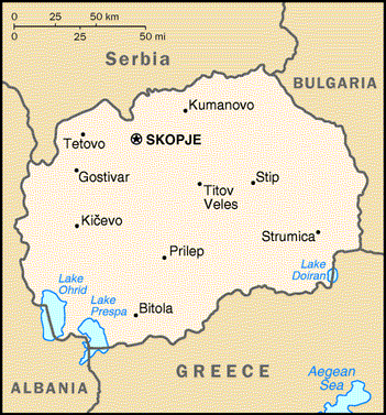 stadte karte von mazedonien